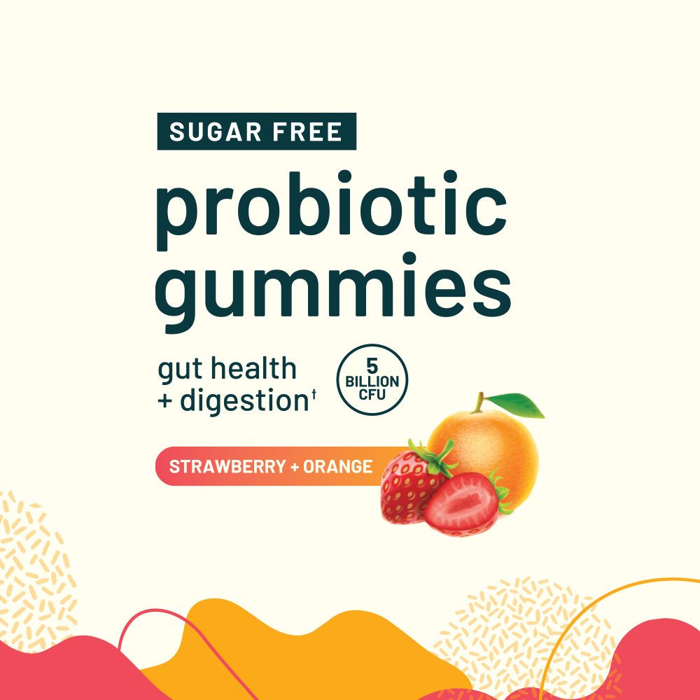 Sugar Free Probiotic Gummies Supplement -  Gut Health, Digestion, Immune Support, Anti-Inflammatory - 60 Gummies